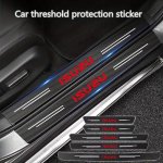 4PCS Pu Leather Car Door Sill Protector For Isuzu Carbon Fiber Pattern Auto Threshold Guard Covers Entry Protection Accessories