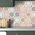 1 Roll Bohemian Style Pattern Fashion Moroccan Decals Waterproof Tile Stickers For Bathroom & Kitchen Renovation Self-adhesive P