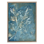 Botany Blue 14 Art Print - 100CM X 150CM Framed Canvas With Natural Wood Frame