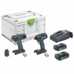 Festool Tid 18 C 3 1-SET T18 Cordless Impact Driver And Drill Set 18V 2 X 3.1AH