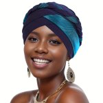 Women's Sequin Embellished Turban Hat Comfortable & Breathable Head Wrap For Daily Wear Cross Front Design Stylish Hair Accessor