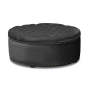 Tia Velvet Tufted Round Ottoman - Black