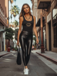 Leopard Kiss Racerback - Black - Medium