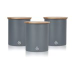 Swan 3 Piece Storage Canisters Nordic Slate Grey