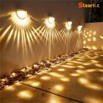 Staaricc 2 4 6 Packs Solar Fence Lights Solar Deck Lights Solar Wall Lights Solar Wall-mounted Lights Outdoor Fence Deck Garden