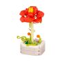 118 Piece - Peony Flower Building Blocks Flower - Red