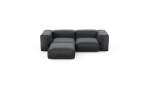 Three Module Chaise Sofa - Velvet - Dark Grey - 230CM X 199CM