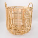 Vietnamese Cross Bar Rattan Basket - Large 40.5 X 40.5CM