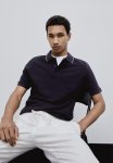 Slim Fit Cotton Polo Shirt - Dark Blue