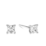 Sterling Silver Cubic Zirconia Kid&apos S Square Stud Earrings