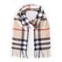 Tan Black And Red Check Print Scarf