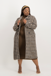 Madison Brown Check Coat - XL
