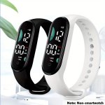 2PCS Digital Sports Wrist Watches For Men & Women - Electronic LED Display Up To 10M Touch Screen Date Function For Ages 15+ Pla