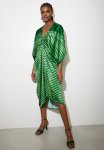 Knot Detail Kaftan Dress - Greens Linear Hop