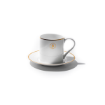 - Gold Rimmed Espresso Cup & Saucer