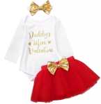 Daddy’s MINI Valentine Romper With Tutu And Headband