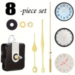 8-PIECE Quartz Clock Movement Kit Silent Mechanical Short Shaft Replacement Wall Clock Movement With 3 Hands Durable Plastic Diy