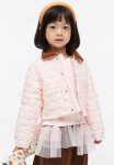 Teddy-collared Jacket - Light Pink & Dark Brown