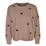 Eyelet Detail Knit Top - Mocha L xl