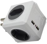 Grey Multi Socket Cube With USB