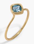 Goldair Gold Plated Sterling Silver Solitaire Blue Cubic Zirconia Ring - S m