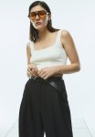 Fine-knit Corset Top - White