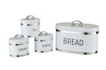 Retro Bread Bin And Canister Set With Chrome Stripe