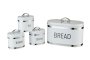 Retro Bread Bin And Canister Set With Chrome Stripe