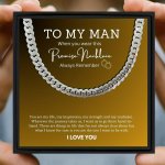 To My Man Punk Gray Stainless Steel Cuban Chain Pendant Necklace Minimalist Cuba Necklaces Gift For Him Necklace