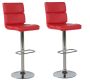 Padded Bar Stools / Kitchen Chairs - Set Of 2 Red Colour