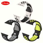3 Packs Soft Silicone Bands Compatible With Iwatch 40MM 41MM 38MM 49MM 45MM 44MM 42MM For Women Men Waterproof Sport Iwatch Band