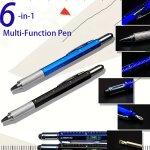 1PC Six-in-one Multifunctional Pen: Screwdriver Level Touch Pen Ruler And Pocket Screwdriver-integrated Multifunctional Pen The 