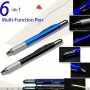 1pc Six-in-one Multifunctional Pen: Screwdriver Level Touch Pen Ruler And Pocket Screwdriver-integrated Multifunctional Pen The Perfect Gift For Dad