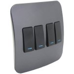 Four Lever One-way Black Switch With Locator - Gun Metal - Buy Online At 7 Triple 7