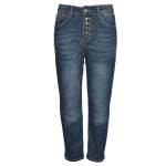 Battered Square Button Jean - Denim Blue XL