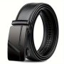 Men's Fashion Casual Belt High-quality Automatic Buckle Regular Fit Black Pu Leather Iron Buckle Head Men's Accessories