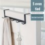 1/2pcs High-end Door 5 Hook Rack - Carefree Hole-free Installation Space-saving Organizer For Closets Bathrooms And Kitchens For Clothes Coats Hats Towels - Durable And Stylish