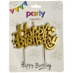 Fancy Gold Happy Birthday Candle Topper