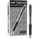 SN-100 Black 0.3MM Fine Ballpoint Pen Retractable Rubber Grip Box Of 12 41-3910-01