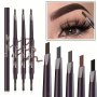 Waterproof Eyebrow Pencil Dual-ended With Brush All Skin Types Long-lasting Brow Color 5 Shades Set - Makeup Essential For Defined Eyebrows