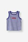 Fitted Stripe Logo Tank - 10 Cobalt