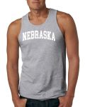 Wild Bobby State Of Nebraska College Style White Fashion Mens Tank Top Heather Grey Small