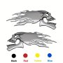 2PCS 3D Pvc Ghost Skull Motorcycle Fuel Sticker Cool Car Pull Flower Motorcycle Modification Sticker Creative Badge Car Body Sticker