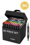 Dual Tip Head Colouring Marker Pen Set With Carry Bag 80S