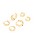 Waterproof Gold Plated Stainless Steel Mix Clicker Hoop Earrings 3-PACK