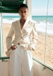 Waisted Linen-blend Blazer - Light Beige