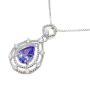 Exquisite Tanzanite Blue Teardrop Sterling Silver Necklace For Women