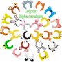 24PCS Zoo Animal Pattern Inflatable Headbands Cartoon Wildlife Balloons Hair Hoops Jungle Theme Birthday Party Supplies Animal Party Favors Costumes