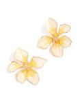 Goldair Gold White & Yellow Painted Flower Stud Earrings