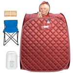 Vivohome Portable Personal Steam Sauna Spa With 1.8L 800 Watt Steam Generator Foldable Chair Home Sauna Spa Tent For Detox Relax